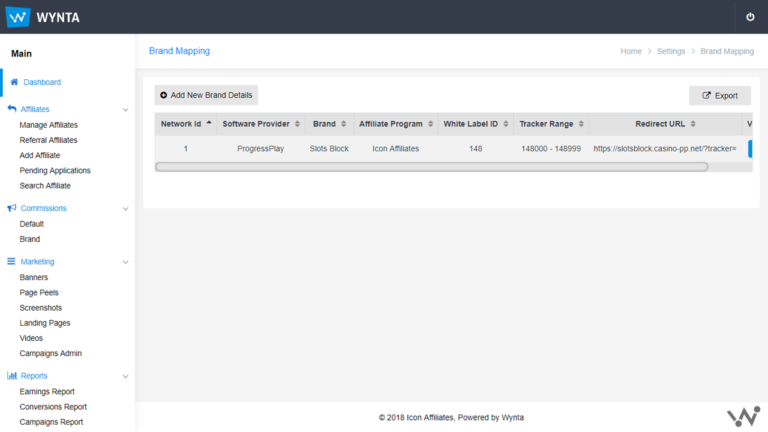 Wynta Training Guide – Adding Brands to your Affiliate Program